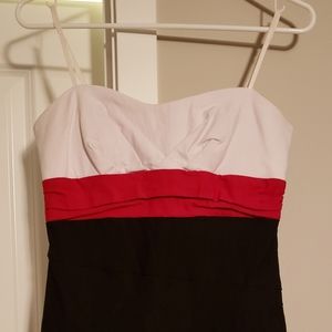 Black/white/red spaghetti strap dress